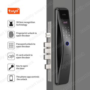 Tuya Wifi Digitales Türschloss Biometrischer Finger abdruck RFID Echtzeit-Gegensprechanlage Smart Door Lock Face Unlock