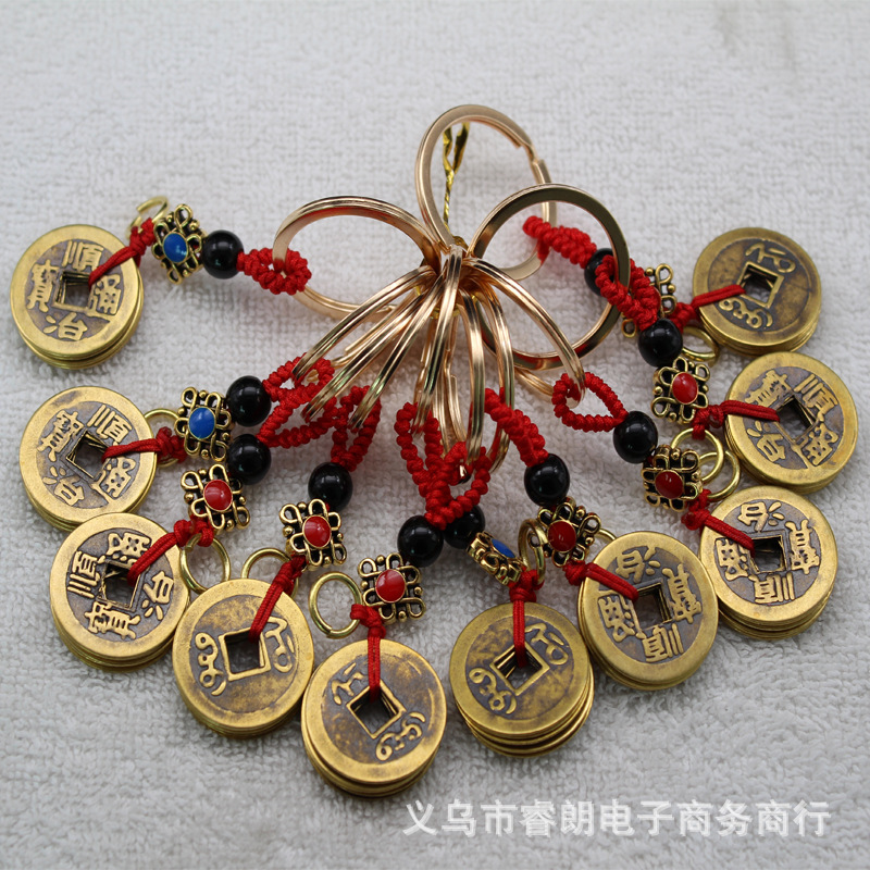 Cordon suspendu (nœud chinois Five Emperor Coins)