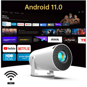 <strong>2025</strong> New <strong>F100</strong> Mini Smart Mobile Projector Round Portable Wired Wireless Projector with Android 11