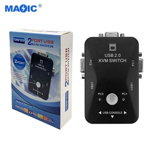 新着USBKVMスイッチ2ポートUSB2.0VGAスプリッタープリンターマウスキーボードビデオUSBスイッチャー - Product Image 1