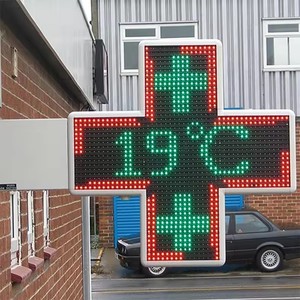 防水両面グリーン薬局クロスLED広告ディスプレイ