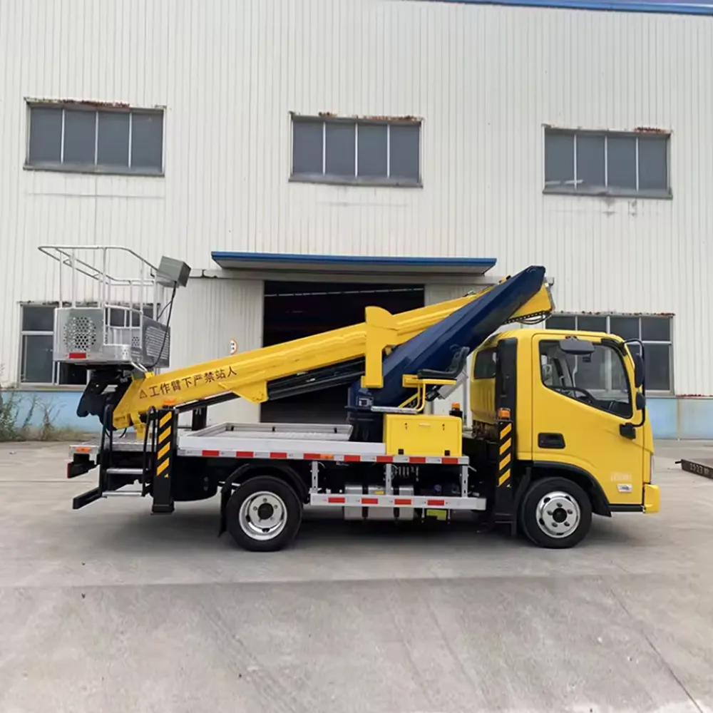 Aerial platform hydraulic trailerable trailer mounted manlifter telescoping towable boom lifts cherry picker for sale