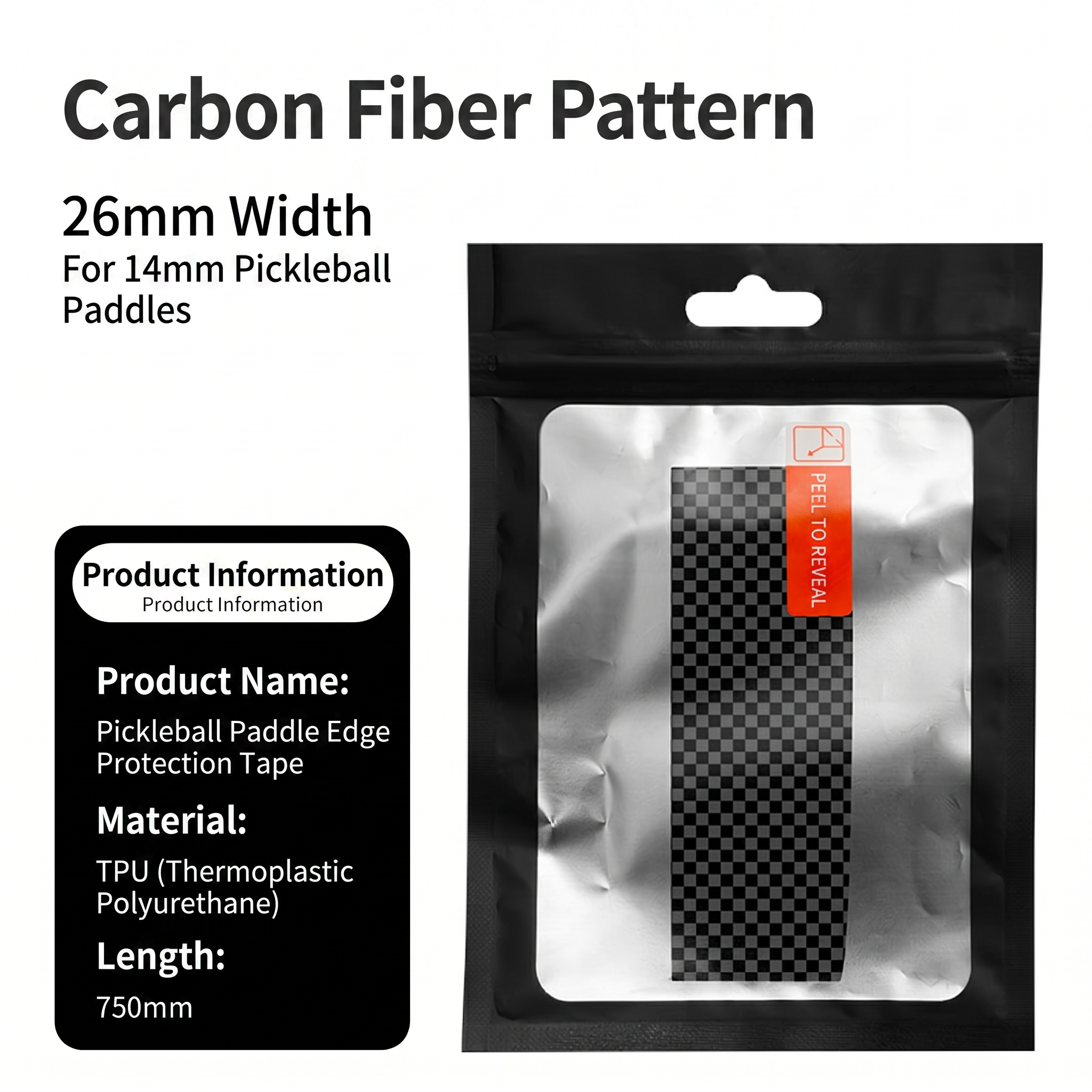 Motif en fibre de carbone noir