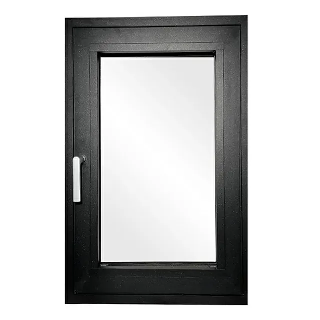 Revêtement en poudre finition mate verre noir inclinable et tournant fenêtres en aluminium fenêtre en verre cadre blanc catalogues