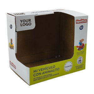 Custom Design Printed Corrugated Paper <strong>Toy</strong> <strong>Box</strong> Retail Children <strong>Toy</strong> Car Doll <strong>Box</strong> with clear Display Window - Product Image 1