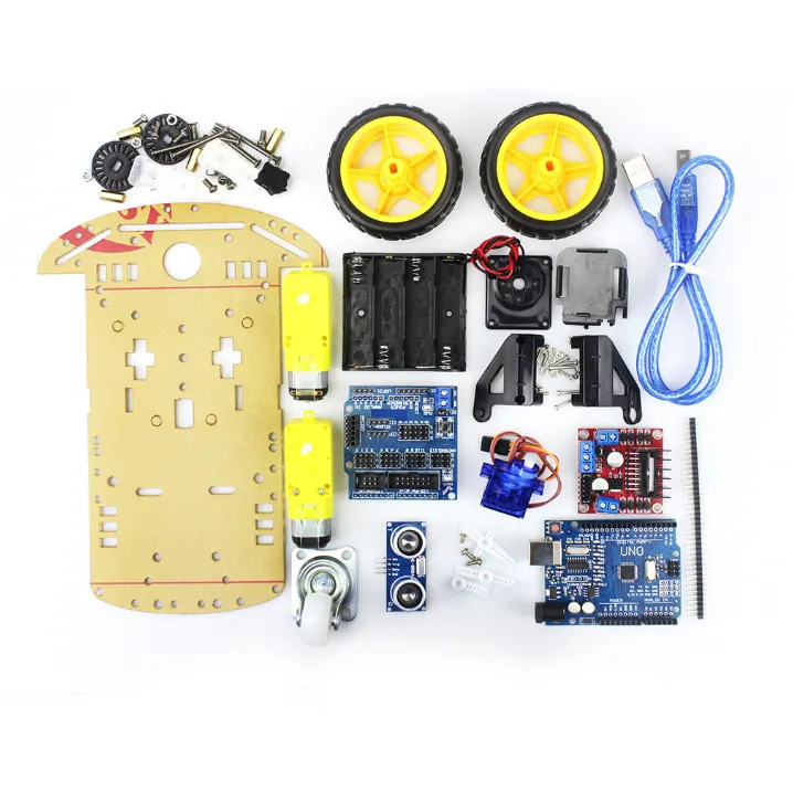 Haisen Stm32 Intelligente Auto Chassis Tracking Auto Tracking Ultrasone Obstakel Vermijding Kit Robot Accessoire Kit