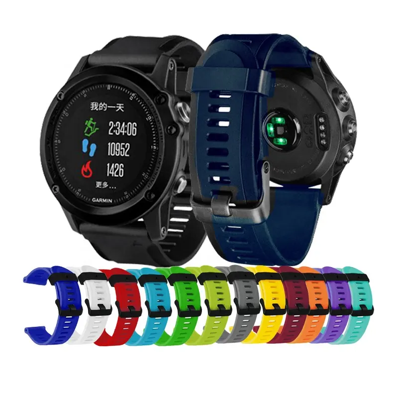 26mm saat kayışı Garmin Fenix 5x bandı açık spor silikon kordonlu saat kayışı Garmin Fenix3/ 3HR/Fenix 6X artı araçları