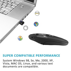 2,4 GHz Wireless PPT Presenter Clicker Laserpointer PPT Fernbedienung Zeiger USB-Stift Einfach zu bedienen - Product Image 5