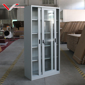 Tủ sách, tủ đựng đồ bằng kính trượt, kim loại, thép, có <span class=keywords><strong>4</strong></span> ngăn kệ, dùng làm tủ hồ sơ văn phòng - Product Image 3