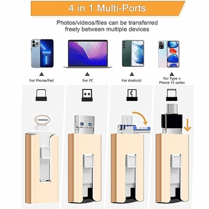 GITRA 4-in-1 OTG USB 3.0 Flash kalem sürücü 16GB ile 128GB kapasiteleri OEM Logo Metal özel USB bellek çubuğu USB 2.0 arayüzü - Product Image 2