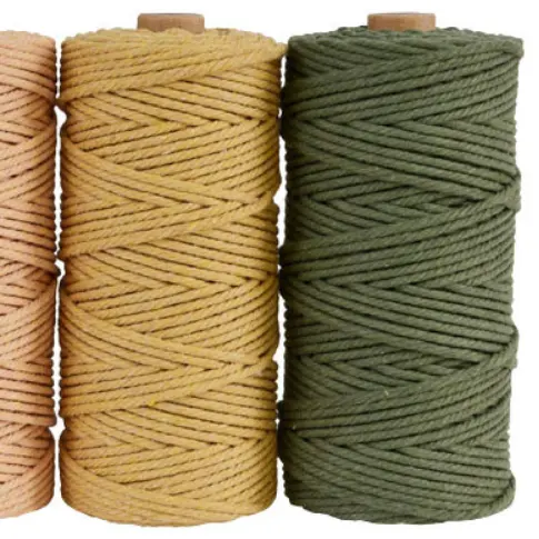 Single Strands Macrame Cotton Cord 3mm 4mm Cotton Customized size And Colored Cotton Cord Rope