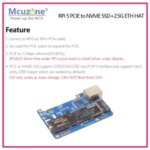 (MPS2.5G) lampone <span class=keywords><strong>Pi</strong></span> 5 PCIE a NVME SSD + 2.5G ETH HAT RTL8125, supporto RPi OS,<span class=keywords><strong>ubuntu</strong></span>, 2280,2242, taglia 2230 SSD Custom