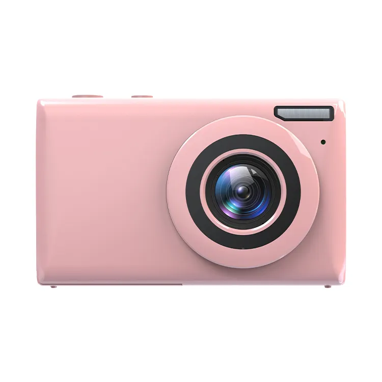 แฟชั่นสีชมพูแบบพกพา 64MP Photo 2.4 นิ้วขนาดมินิดิจิตอลการ์ดขนาด MP3 ดิจิตอลภาพ 4 K กล้องขนาดกะทัดรัดกล้อง