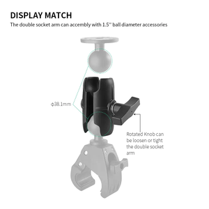Universal 95mm Double Socket Arm - Compatible with 1.5&quot; Ball <strong>Mounts</strong> Rigid Vehicle Camera/Tablet Holder | Anti-Vibration - Product Image 4