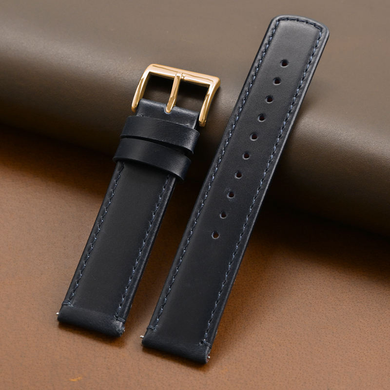 navy blue+rose gold buckle