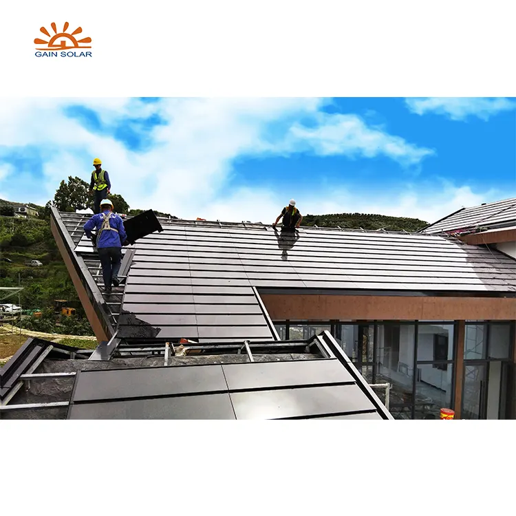 بلاط سقف أردواز YINGLI حاسبة سقف شمسية زجاجية تكلفة الألواح الكهروضوئية نظام شمسي خارج الشبكة