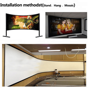Pantalla de proyección curvada fija plateada 3D HD/Pantalla de proyector de marco fijo/marco fijo para pantalla de proyector de cine en casa - Product Image 5