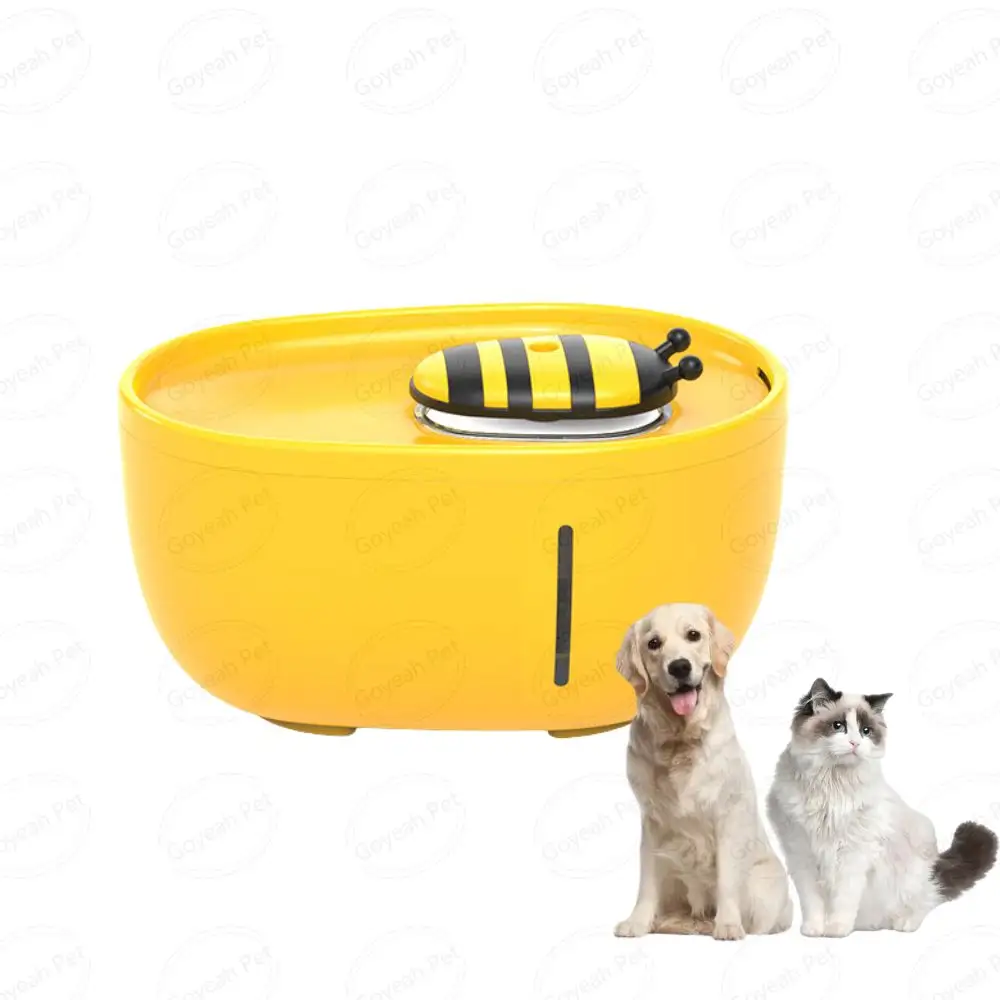 Dispensador de agua para gatos con enchufe en forma de abeja, filtro de circulación automático, alimentador de agua silencioso para mascotas