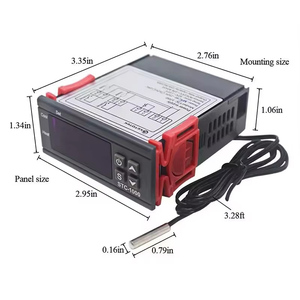 Controlador de temperatura LED Digital para calefacción, termostato centígrado de refrigeración, salida de 2 relés con sonda de Sensor NTC, 12V, 24V - Product Image 1