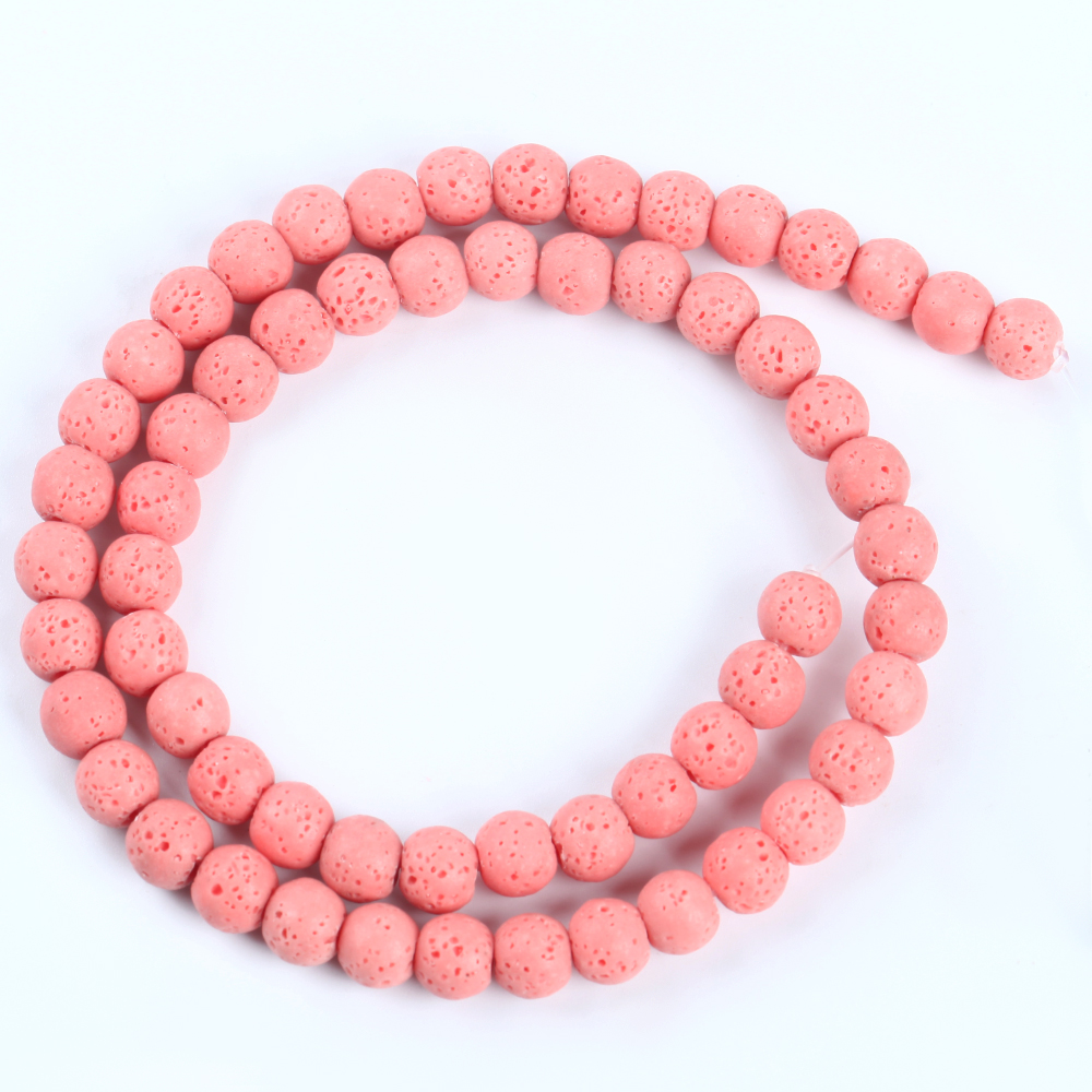 6mm 57pcs Pink Round Beads