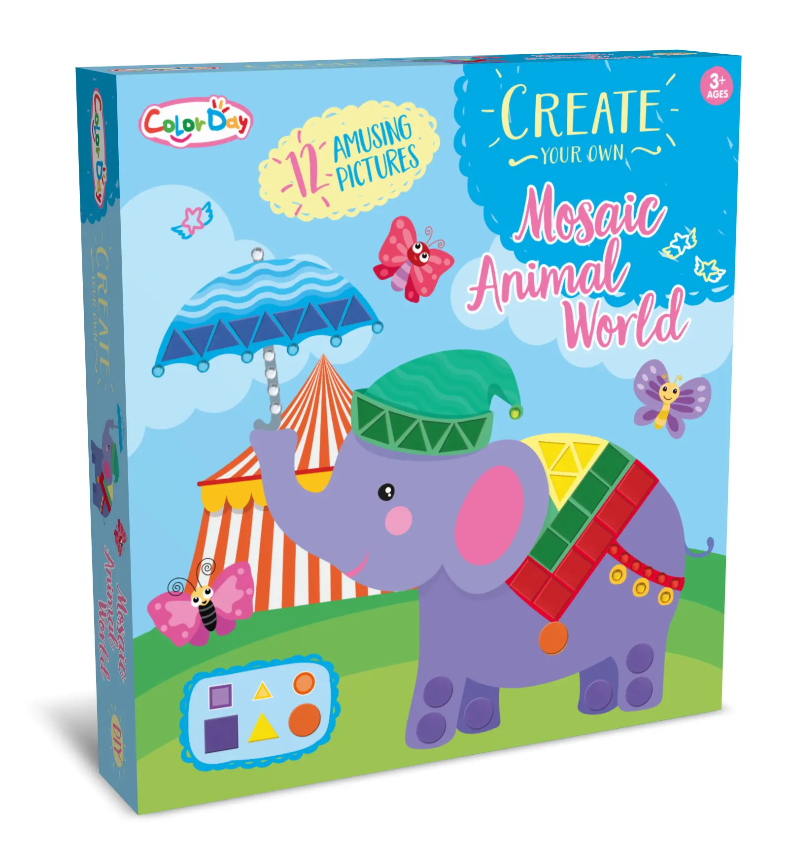 Mosaico criativo digital pasta brinquedos infantis, diy divertido cartão de visita presente desenho à mão