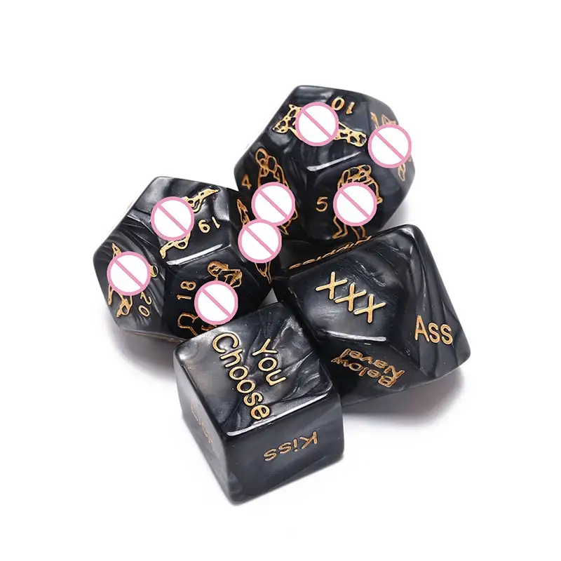 4: 1 Hot Selling Acrylic White Engrave Erotic Dice Set Sex Games Couple Adult Toys Accessories Boy Girl Two Sex Position Dice