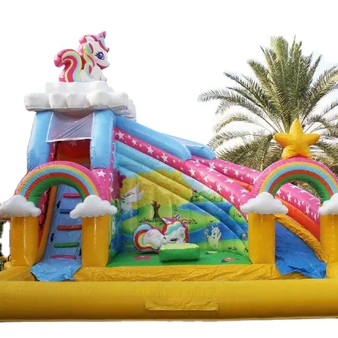 Infantil inflável casa de pular castilhas de novo design com parque de terra deslizante com piscina