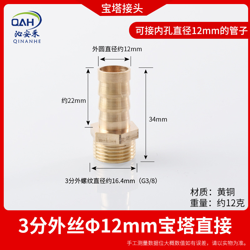 3 external wire plug 12mm pagoda
