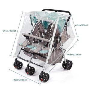Weather Shield Double Stroller <strong>Rain</strong> <strong>Cover</strong> Side-by-Side Twin Baby <strong>Cover</strong> for <strong>Rain</strong> Wind Dust &amp; Snow - Product Image 2
