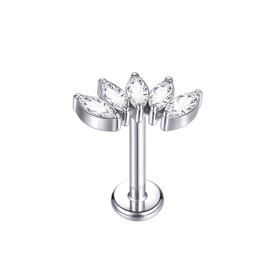 Argent-5 Marquise CZ Fan Top