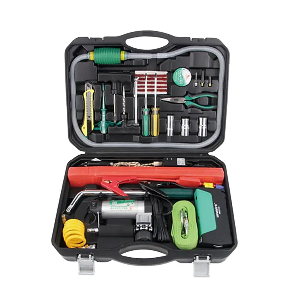 Nieuwe 26 Stuks Professionele Autoreparatiewerktuigen Set Complete Noodhulpset Wegkant Autoreparatieset Met Springstarter