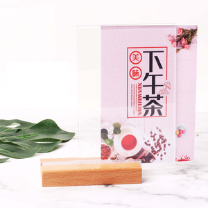 Tùy chỉnh kích thước A4 A5 Bảng Máy tính để bàn chủ gỗ cơ sở acrylic đơn Đăng hiển thị đứng menu lịch chủ - Product Image 1