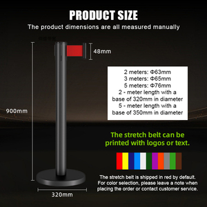 เสาคิวคุณภาพสูง สีดำ พร้อมสายรัดแบบดึงกลับได้ สำหรับจัดการฝูงชนในงานอีเว้นท์ - Product Image 3