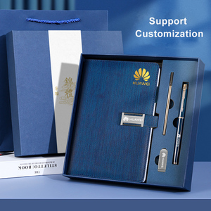 A5 Notebooks Hard Cover Customized Logo <strong>Corporate</strong> Agenda Notebook Gifts Box Set with Pen and U Disk - Product Image 2