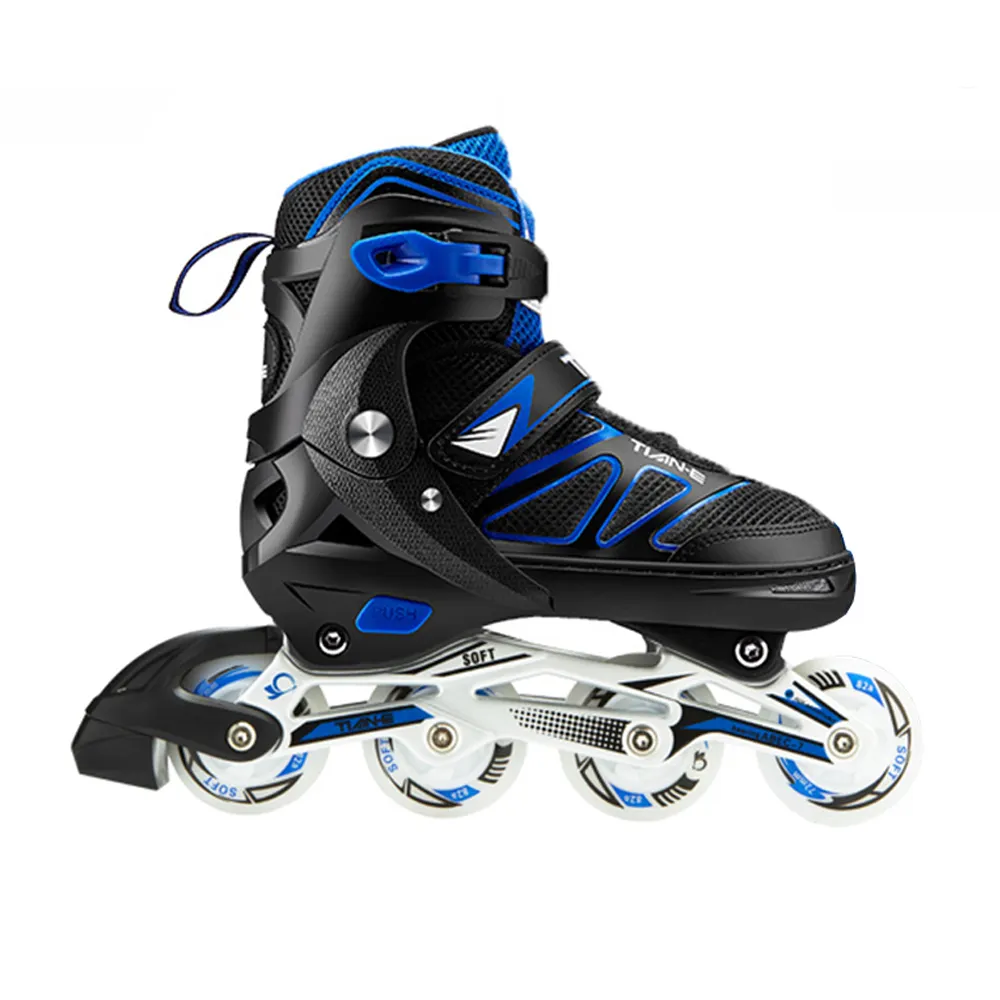 Hot Selling Semi soft Adjustable Kids Adult Roller skates PU Wheels Inline Skates