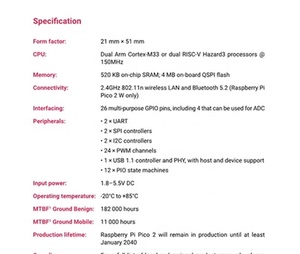 Raspberry Pi Pico 2 W RP2350 scheda di sviluppo microcontrollore wifi/ Bluetooth