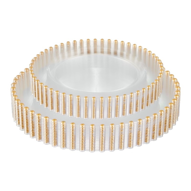 Elegant Transparent Clear with Gold Beads