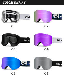 Dilupu phụ nữ Mens Snowboard thể thao Googles OEM biểu tượng tùy chỉnh OTG Frameless Retro chống sương mù UV400 bảo vệ trượt tuyết Kính từ - Product Image 6