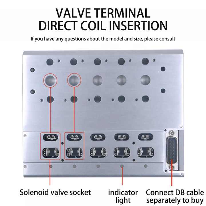 A buon mercato F3-4V210M integrato valvola multipolare terminale in alluminio Base pneumatica Multi-Pin valvola a spina isola per FESTO SMC CKD AIRTAC