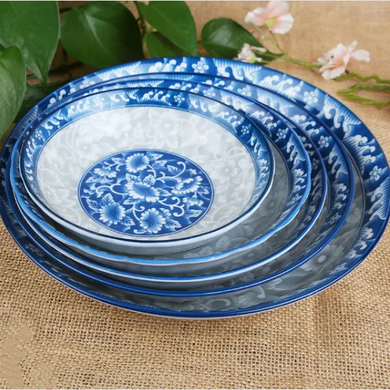 Plato de cena de porcelana con calcomanía especial en china de hueso, diferentes tipos de artículos de china, utensilios de cocina