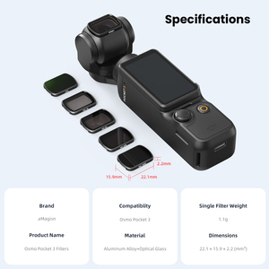 AMagisn filtre seti için DJI Osmo Osmo 3 ND filtreler Pocket3 eylem kamera için Set CPL polarize filtre aksesuarları - Product Image 6