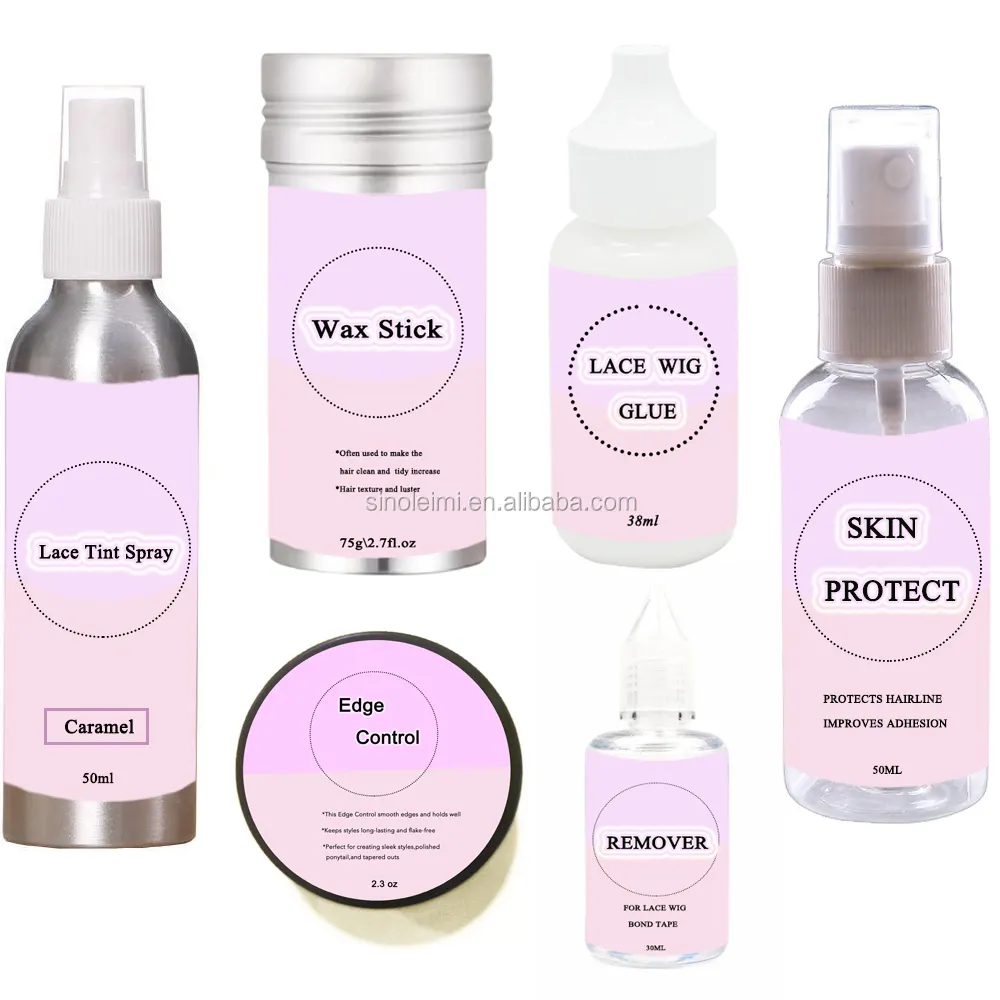 Lace tint spray wig glue remover edge control wax stick skin protect for lace wigs /closure /frontal customize logo