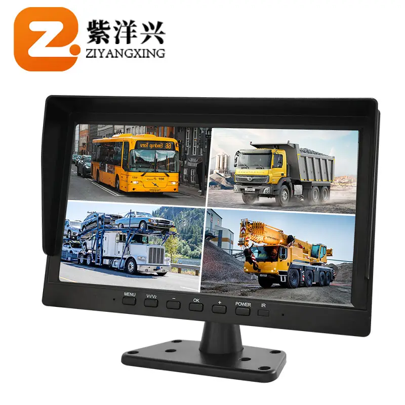 Monitor de vídeo ZYX RTS para coche sistema de vigilancia de cámara de respaldo de 4 canales Monitor de 10,i pulgadas Monitor 4CH DVR