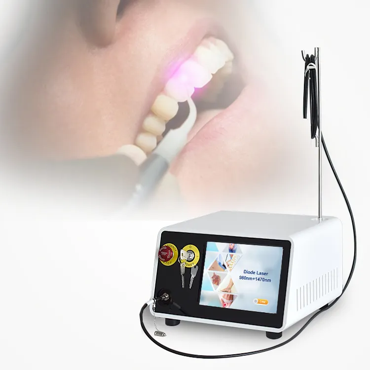 Terapia cirúrgica dental do laser da máquina 980 1470nm dental do laser para o tecido macio