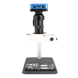 Microscopio Monocular 130X Lente de Zoom Base pequeña Anillo de luz LED V2.0 Cámara Puerto USB Reparación de placa base de computadora de teléfono celular - Product Image 5