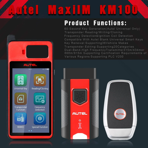 Programador de llave de coche KM100 MaxiIM PRO, programación automática de IKey, compatible con todas las llaves perdidas, Analizador de idioma Inglés