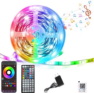 Akıllı RGB LED şerit işıklar yatak odası dekoru müzik Sync & App uzaktan kumanda ile ev parti odası dekor için - Product Image 1