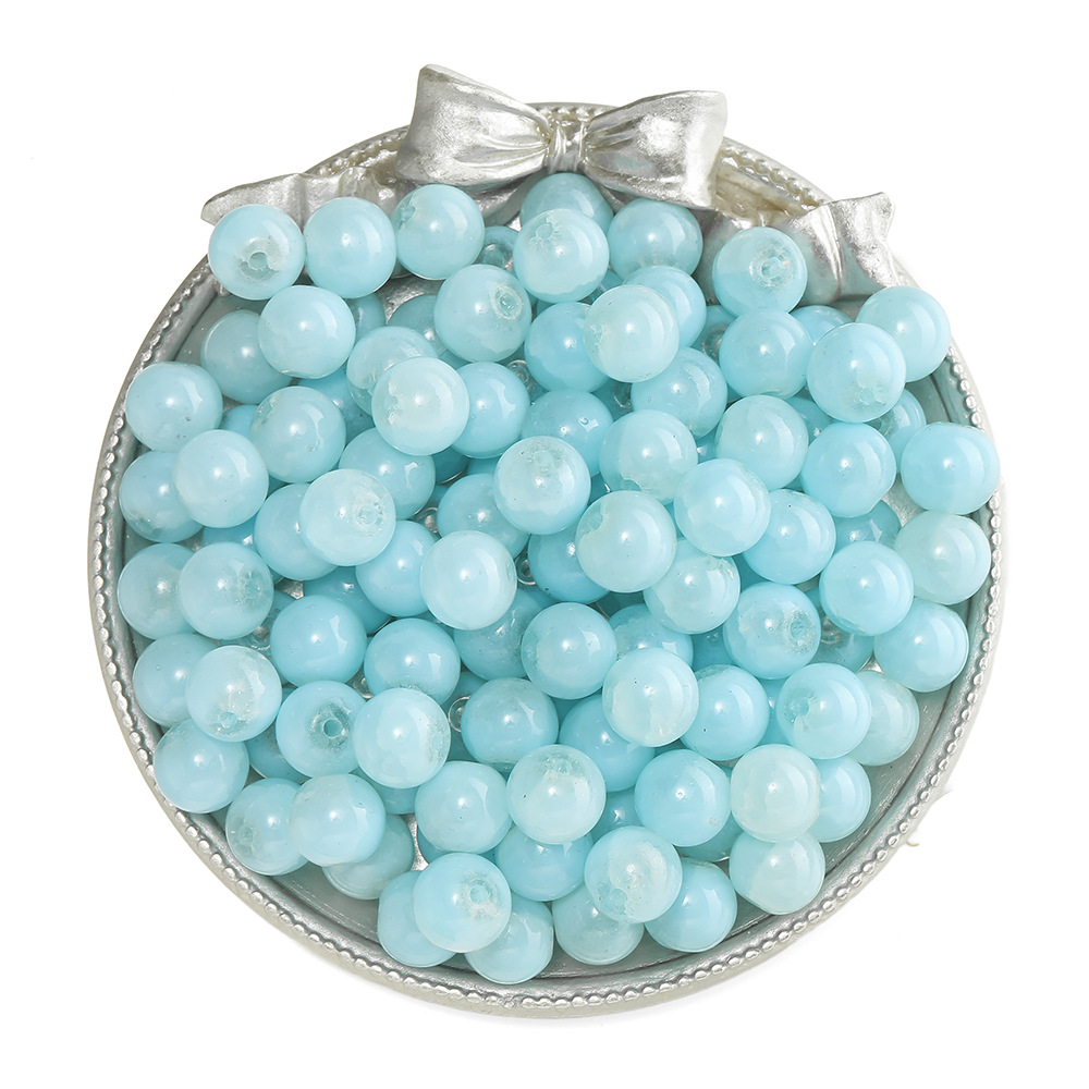 Perles florales en blanc d'oeuf - bleu
