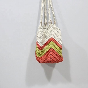 Macramé Corda 100% Poliéster Algodão Fio Estilo Fantasia para Tricô e Chapéu Tecido Padrão Tingido Oco Filled Yarn