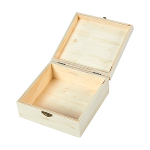 Natural 5 Surtido Tamaño 5 Pack Cajas de madera sin terminar para manualidades Cajas de madera con tapas con bisagras - Product Image 3